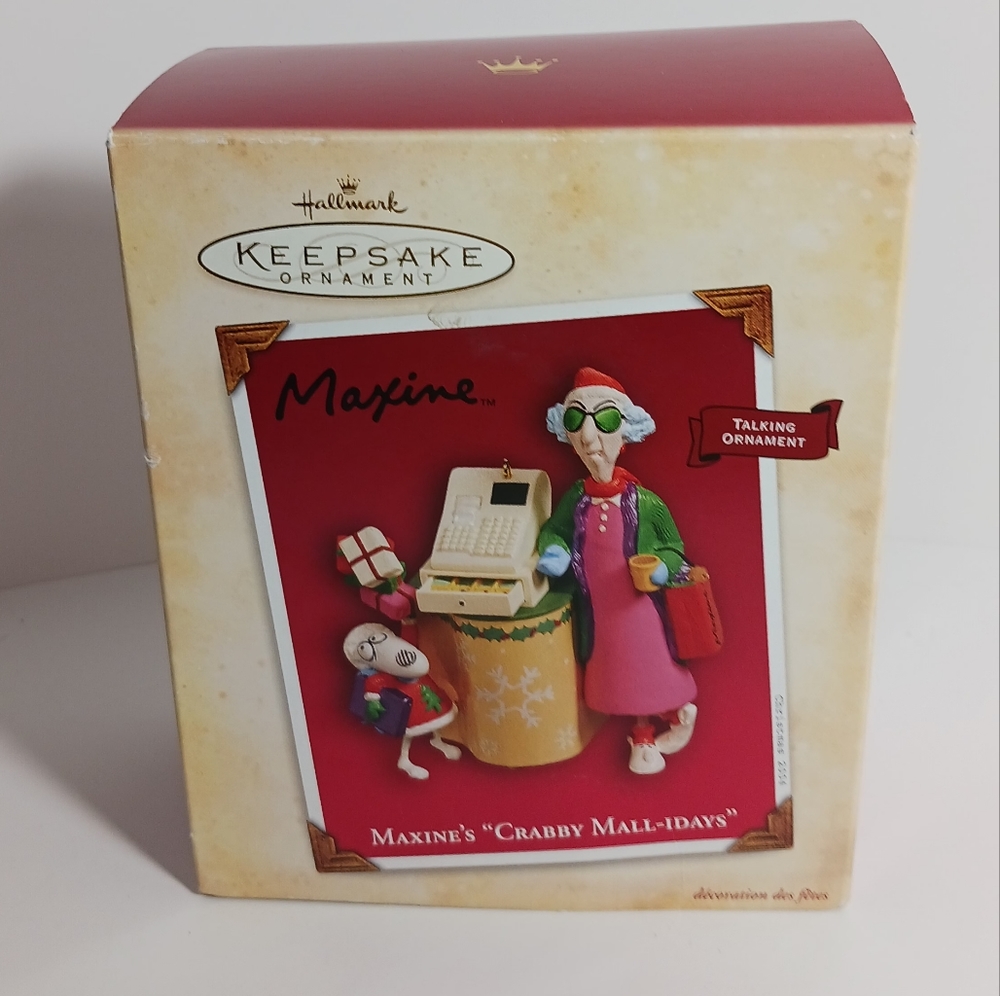Hallmark Keepsake 2004 Maxine's Crabby Mall-idays Talking Christmas Ornaments